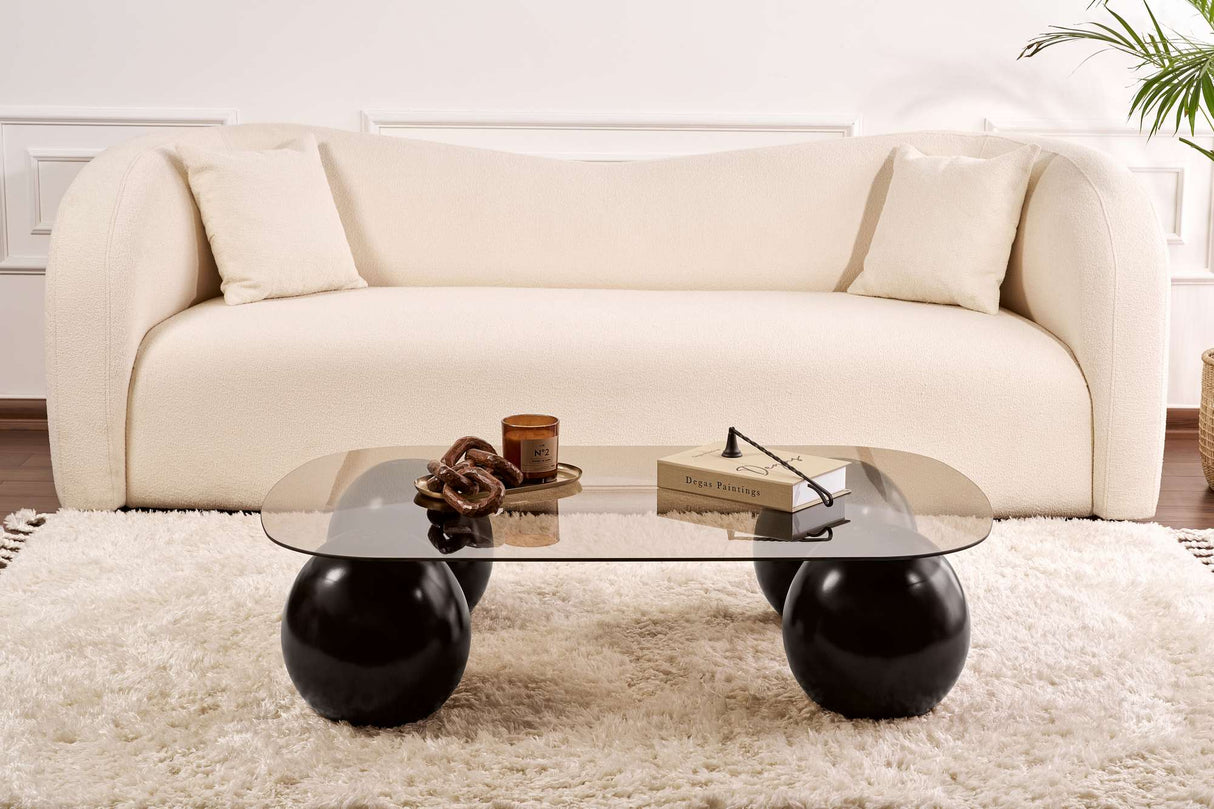 Evara salontafel 118x75x30 cm Zwart brons Gehard glas Black Bronze Tempered glass