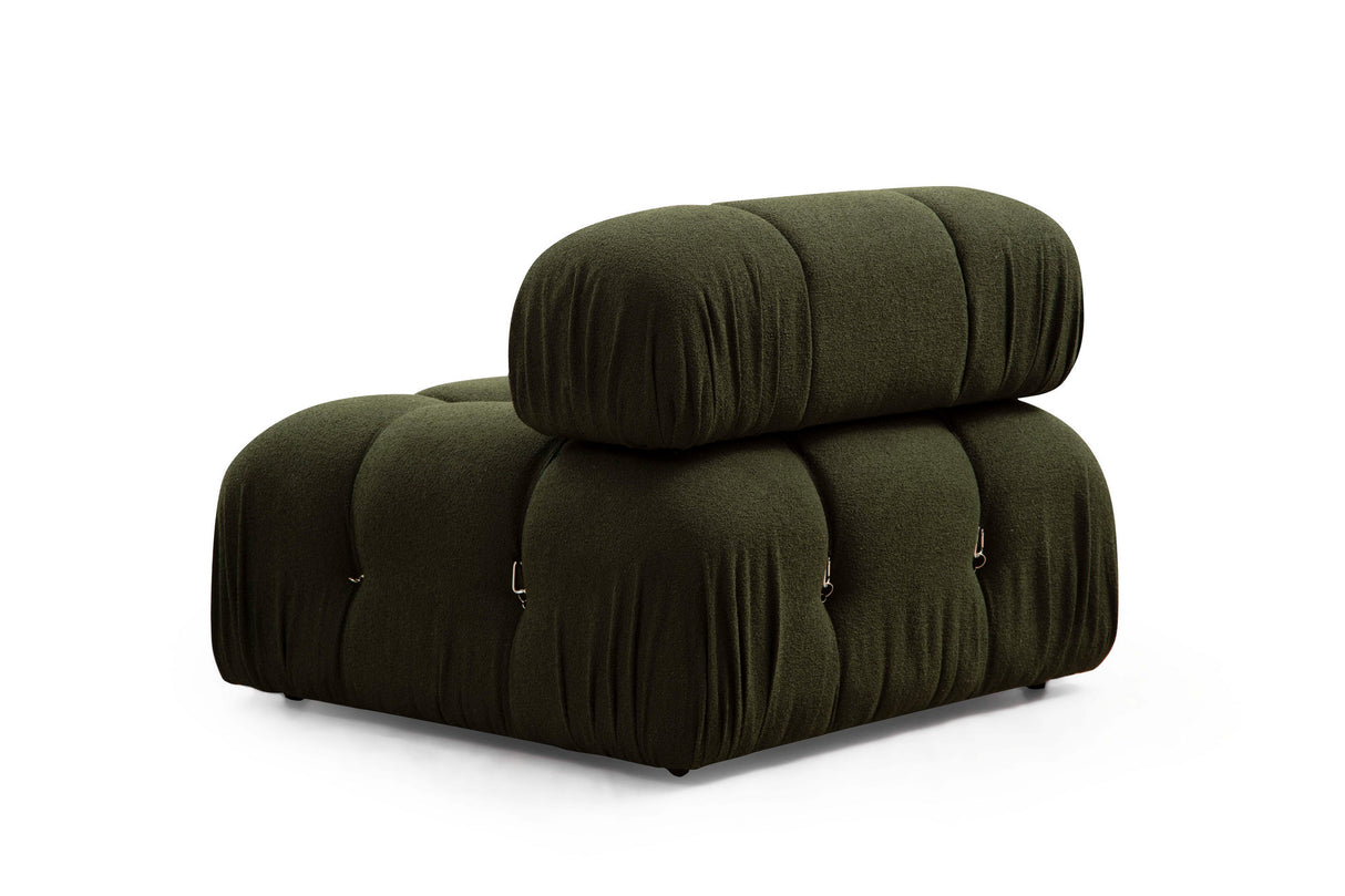 Modulaire XXL hoekbank Bubble met hocker - velvet groen