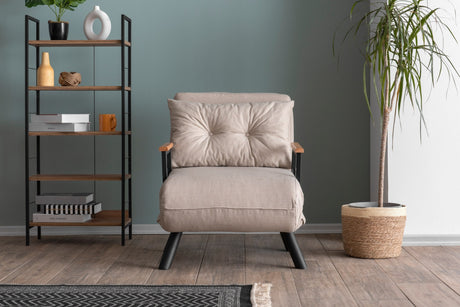 Slaapfauteuil Sando Stof Crème-Lichtgeel