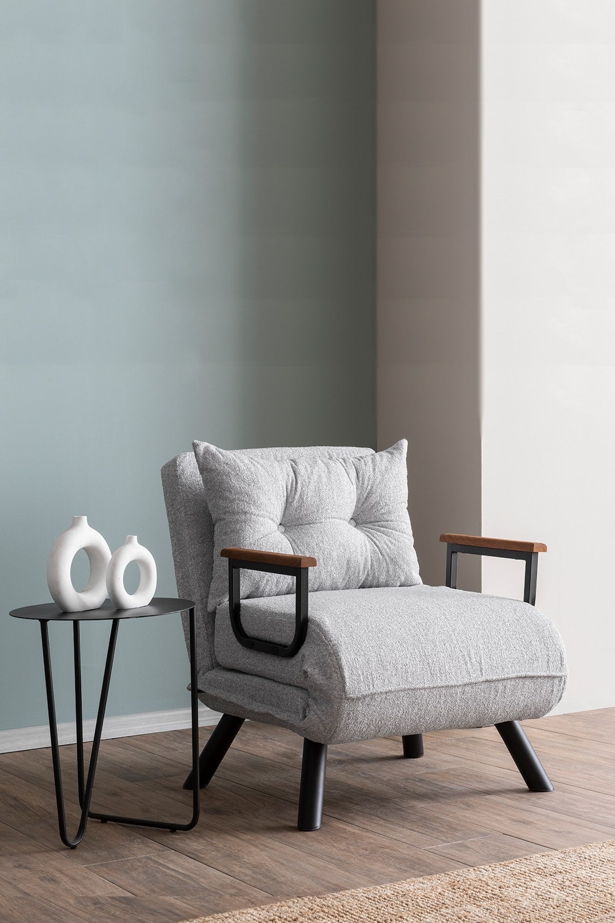 Slaapfauteuil Sando Grijs Teddystof