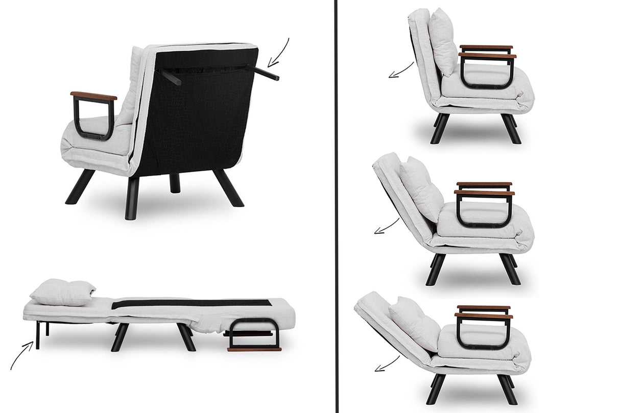 Slaapfauteuil Sando Crème Teddystof