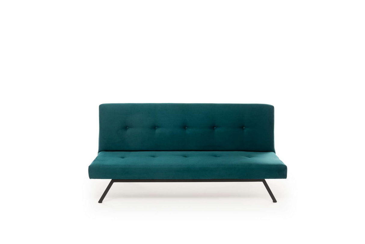 Slaapbanken - Slaapbank Petrol blauw Stof 3 - Zits - 180 cm - Zonder armleuningen - Zoly - Dimehouse