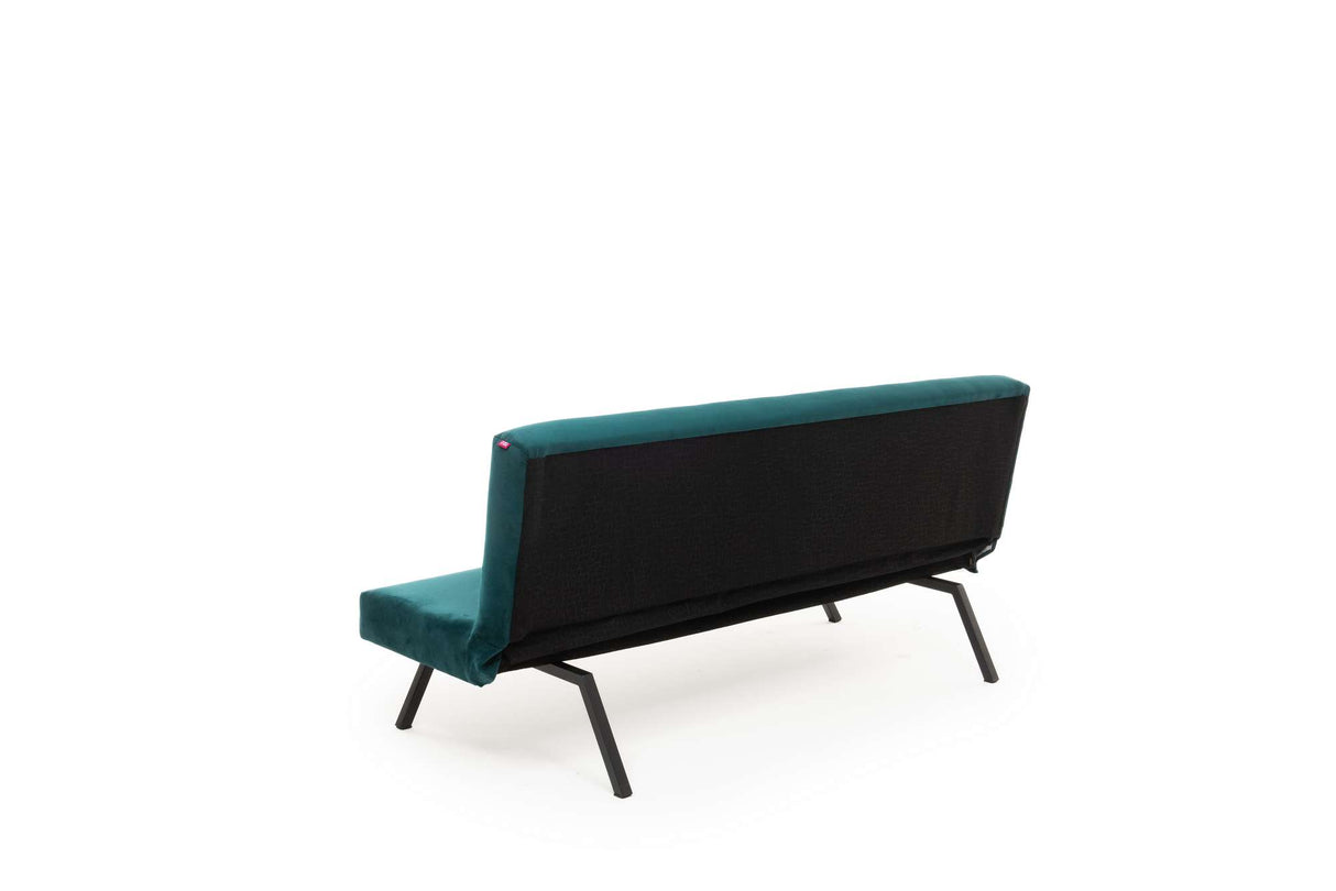 Slaapbanken - Slaapbank Petrol blauw Stof 3 - Zits - 180 cm - Zonder armleuningen - Zoly - Dimehouse