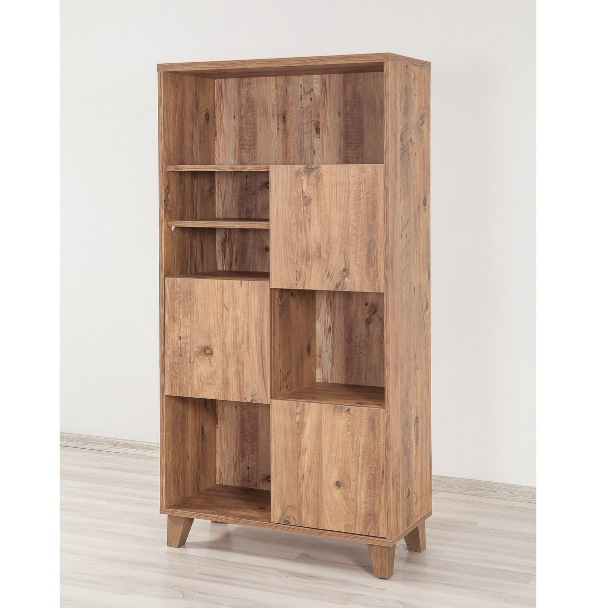 Boekenkasten - Boekenkast Marina Flora Atlantisch Dennenhout Melamine 80x155x36 cm - Dimehouse