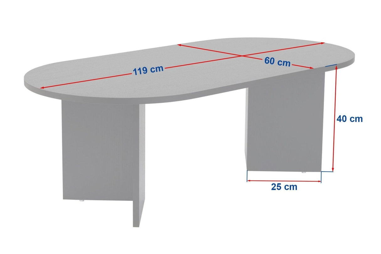 Ovale Salontafel Travertin look Sabla - 119x60