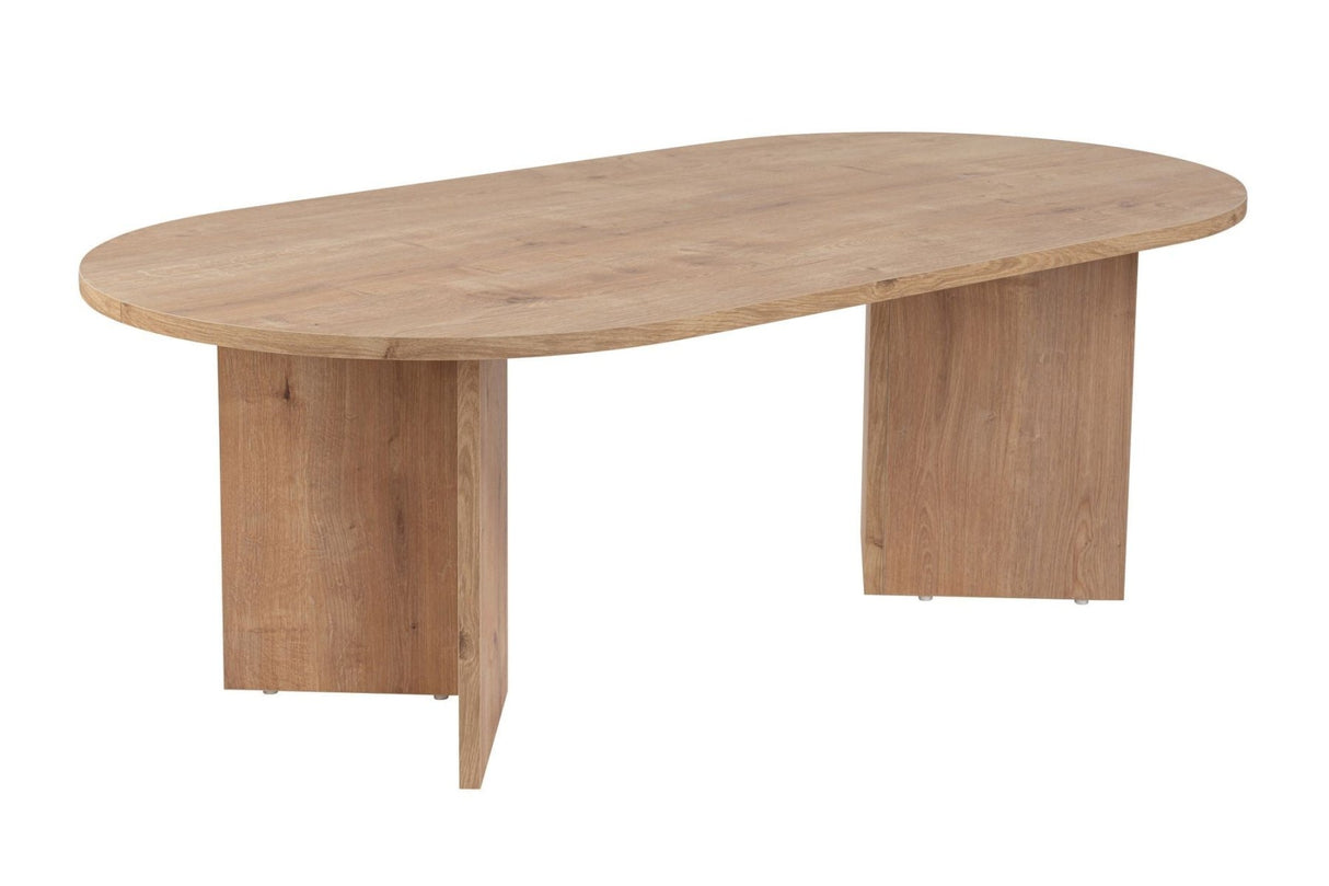 Salontafels - Ovale salontafel eiken melamine - Japandi - 119x60 cm - Sota - Dimehouse