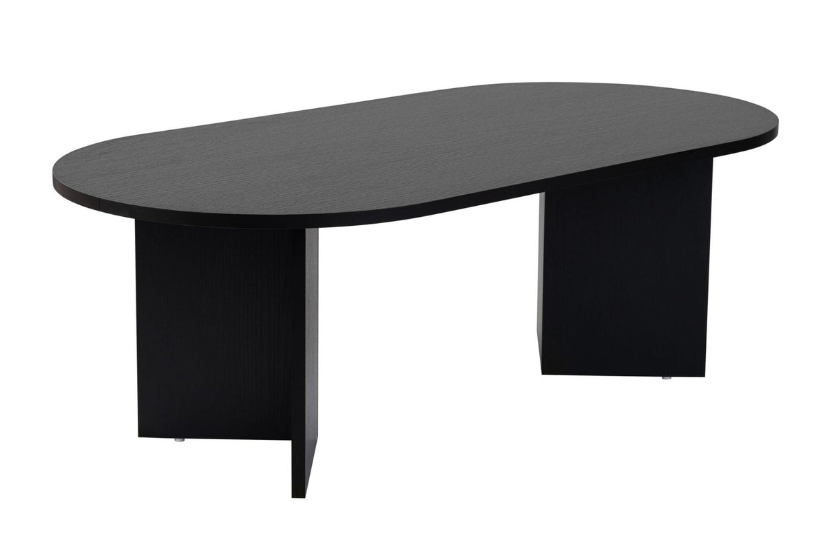Ovale Salontafel Zwart Houtlook Sabla - 119x60