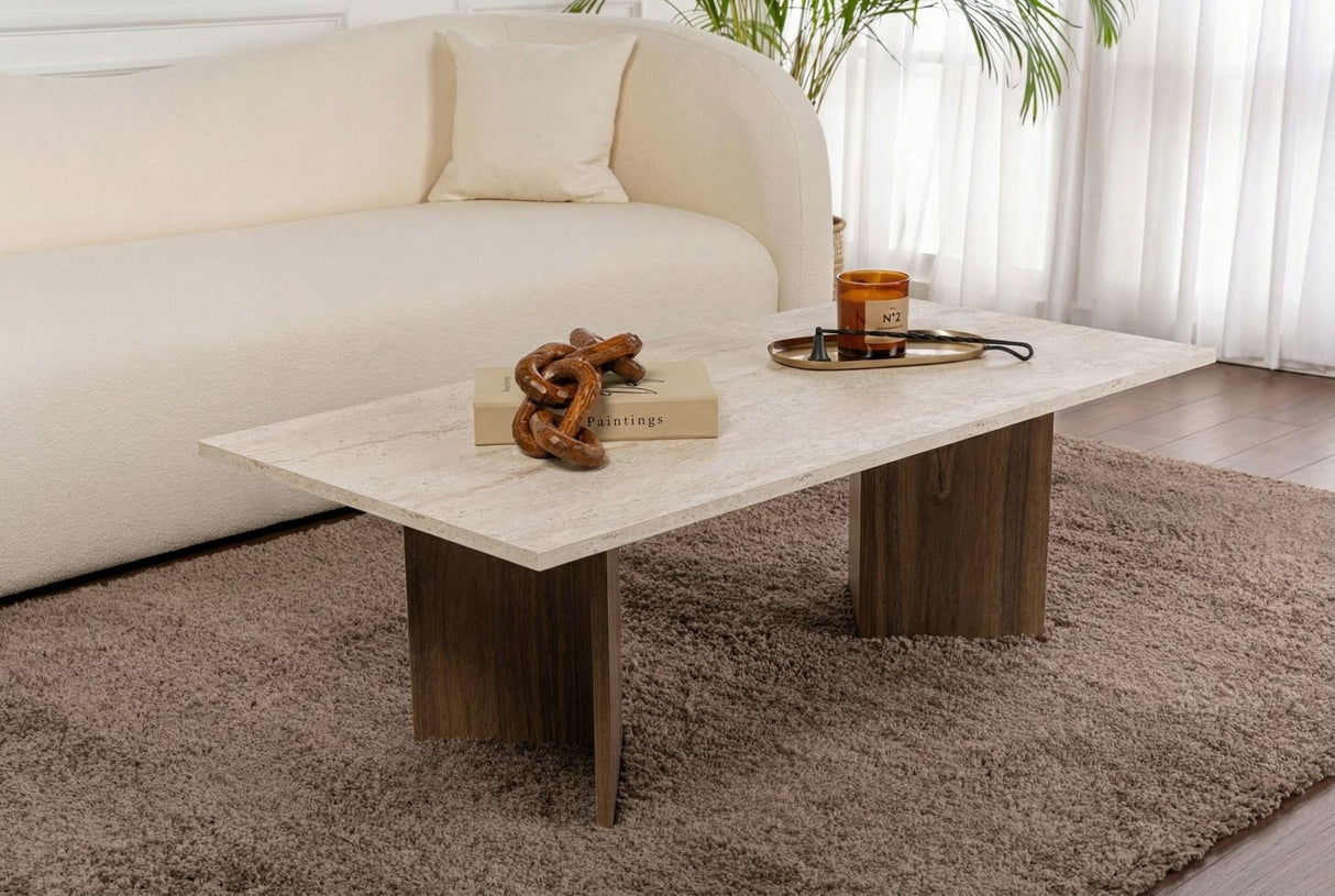 Sabin - Travertine, Venezia Walnut Travertine Walnut 100% MELAMINE COATED PARTICLE BOARD