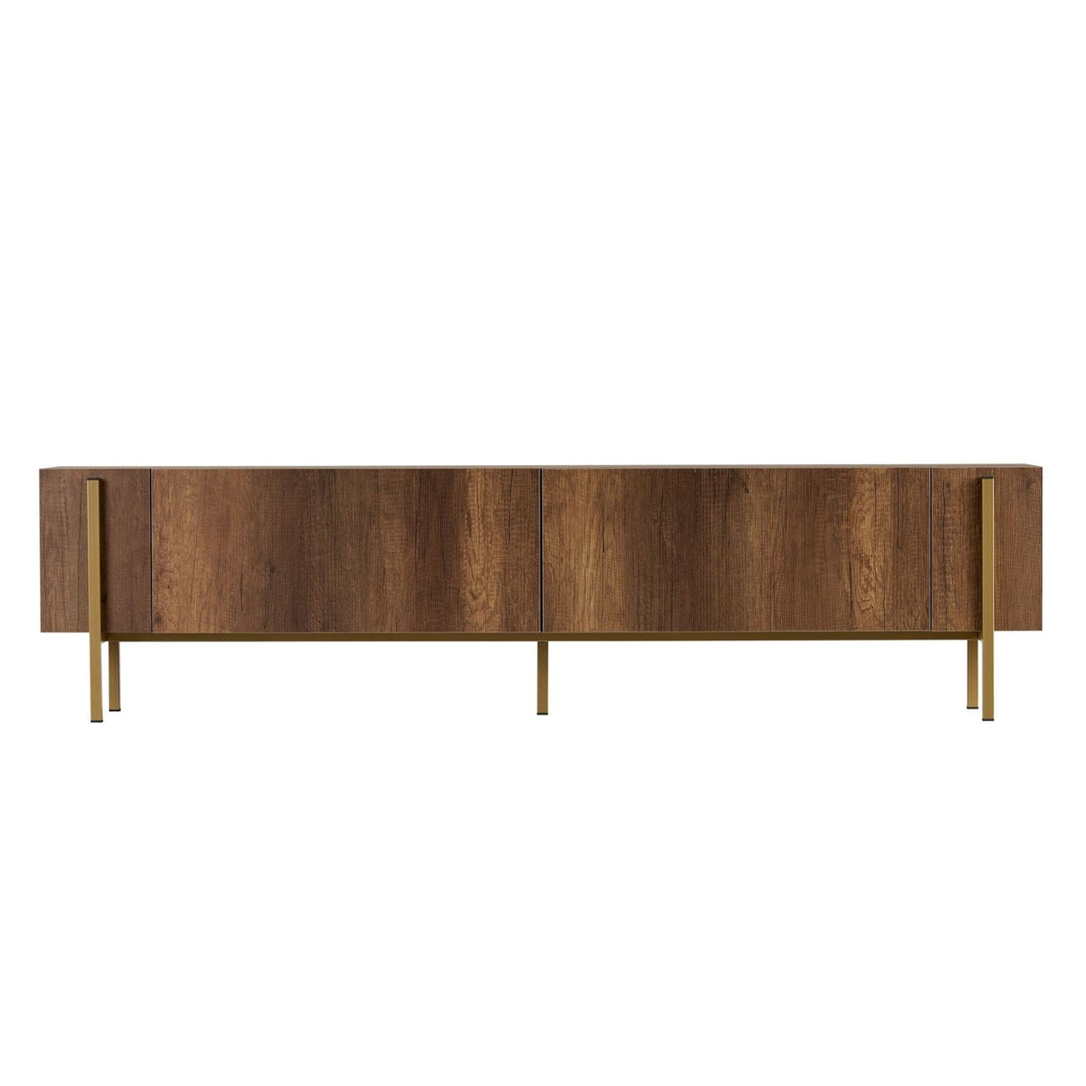 Nexus tv-meubel walnootlook met goud 180 cm Barok walnootlook met goud Gemelamineerd hout