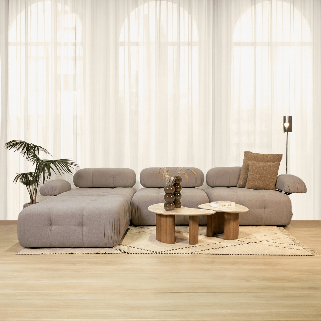 Modulaire bank 3-zits met hocker Doblo beige