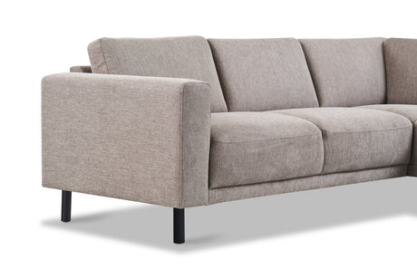 Moderne 3-zits Hoekbank Rechts Taupe Stof Aniko met Lounger 240x197x78 cm