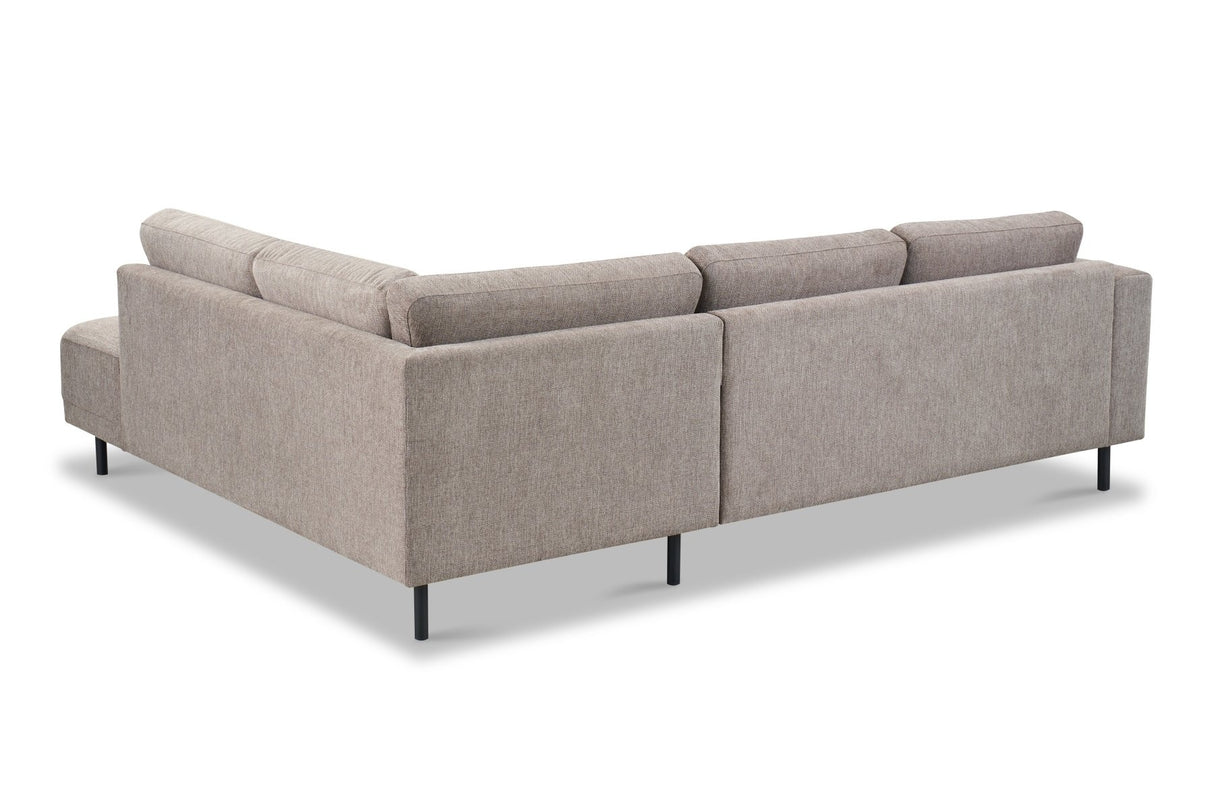 Moderne 3-zits Hoekbank Rechts Taupe Stof Aniko met Lounger 240x197x78 cm