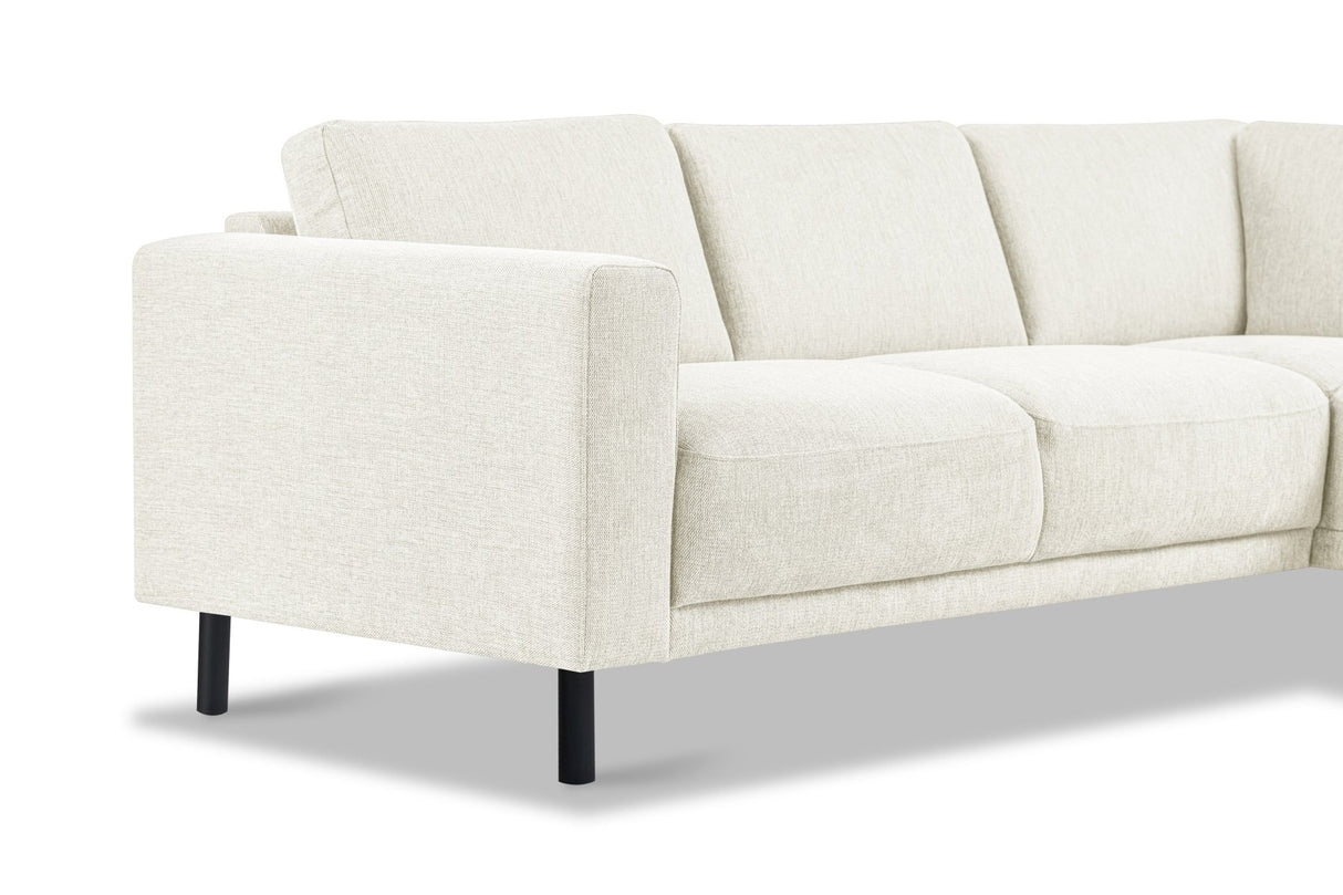 Moderne 3-zits Hoekbank Rechts Beige Stof Aniko met Lounger 240x197x78 cm