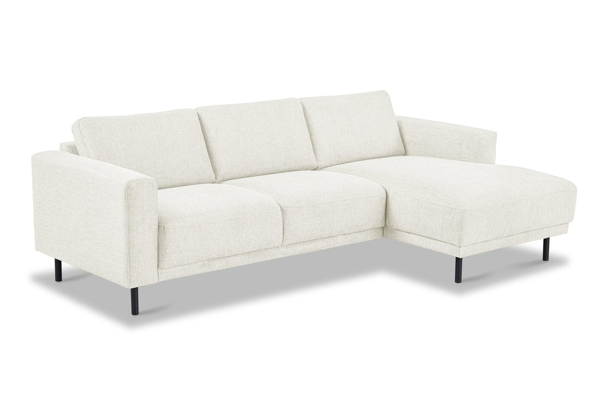 Moderne Hoekbank Rechts Beige Stof Aniko met Chaise Longue 238x142x78 cm