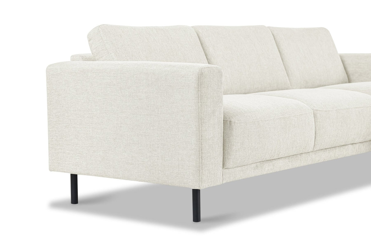 Banken - Moderne Hoekbank Rechts Beige Stof Aniko met Chaise Longue 238x142x78 cm - Dimehouse