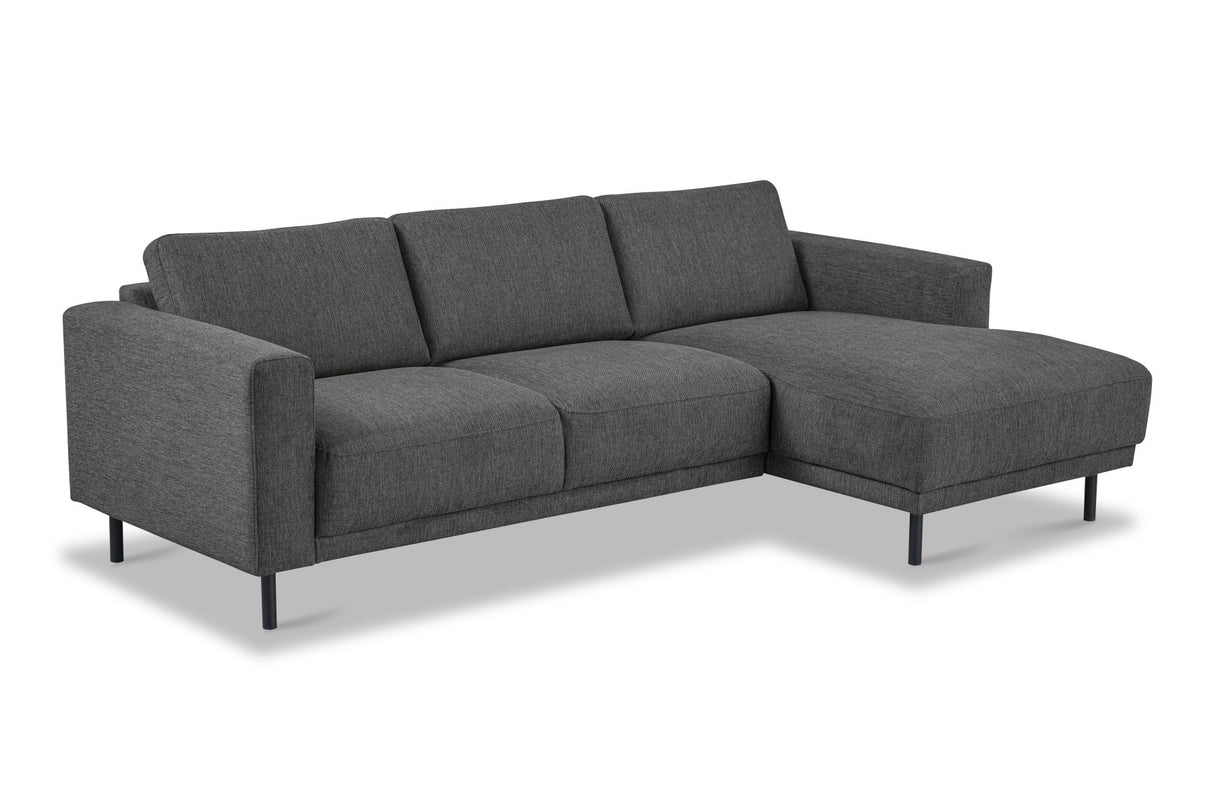 Moderne hoekbank met Chaise Longue Antraciet Stof Aniko rechts 238x142x78 cm