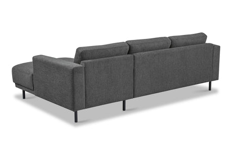 Moderne Hoekbank Rechts Antraciet Stof Aniko met Chaise Longue 238x142x78 cm