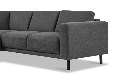 Moderne 3-zits Hoekbank Links Antraciet Stof Aniko met Lounger 240x197x78 cm