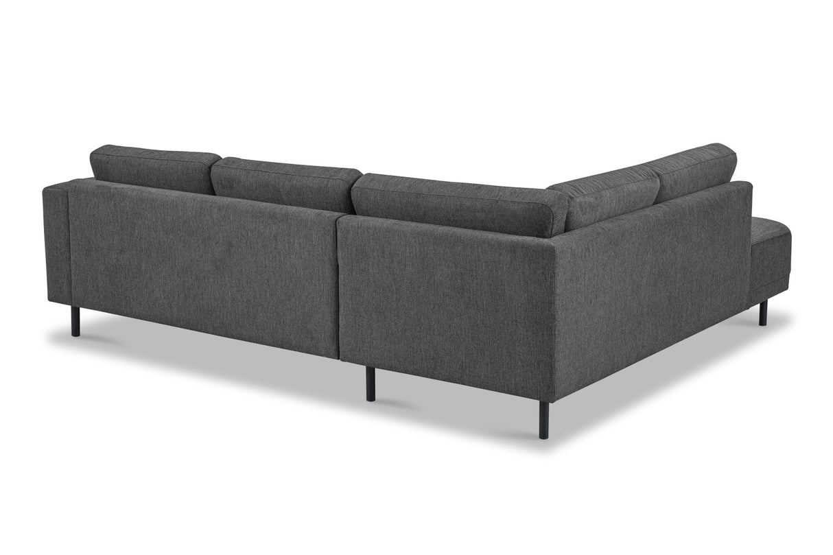 Banken - Moderne 3 - zits hoekbank met Lounger Antraciet Stof Aniko links 240x197x78 cm - Dimehouse