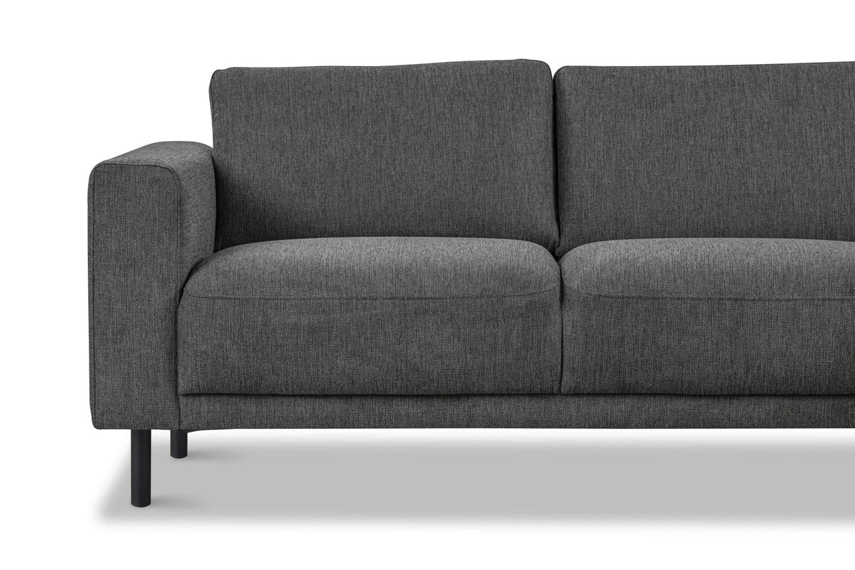 Banken - Moderne 3 - zits hoekbank met Lounger Antraciet Stof Aniko rechts 240x197x78 cm - Dimehouse