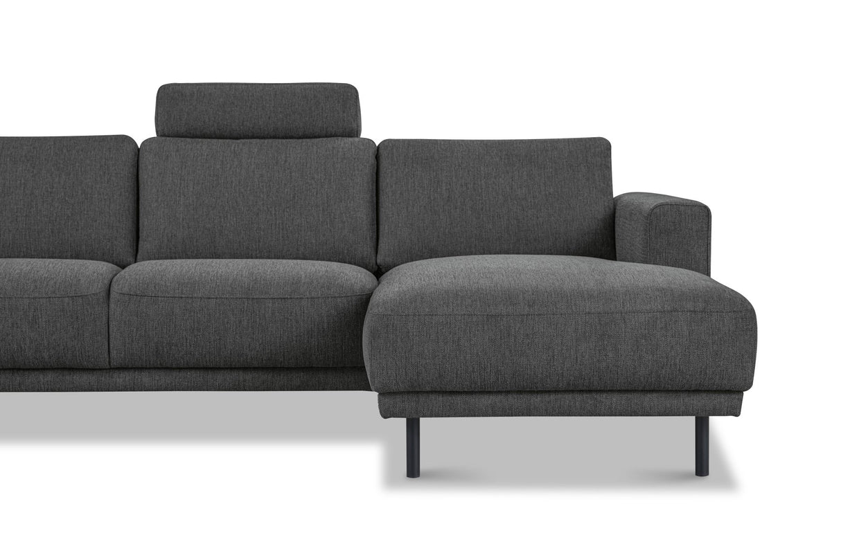 Moderne U-Bank hoekbank Antraciet Stof- links - 310x197x142 cm - Aniko