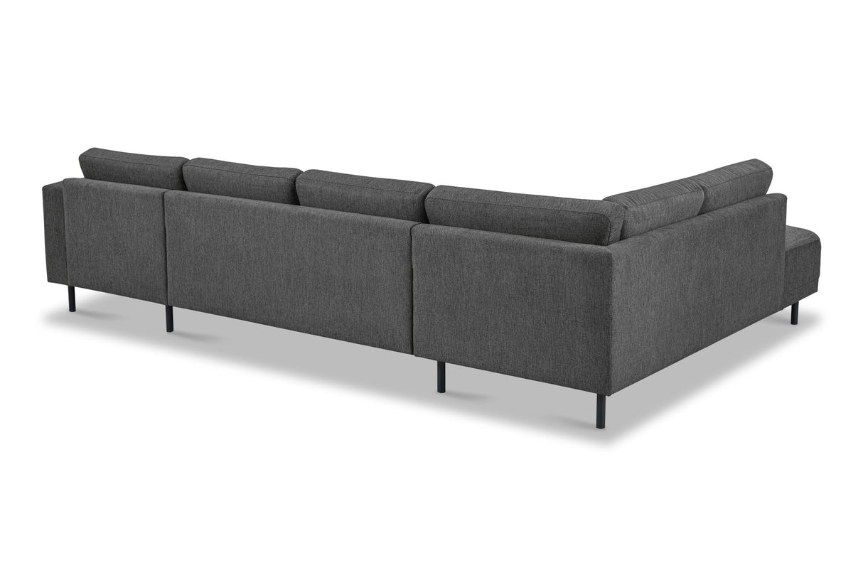 Moderne U-Bank hoekbank Antraciet Stof- links - 310x197x142 cm - Aniko