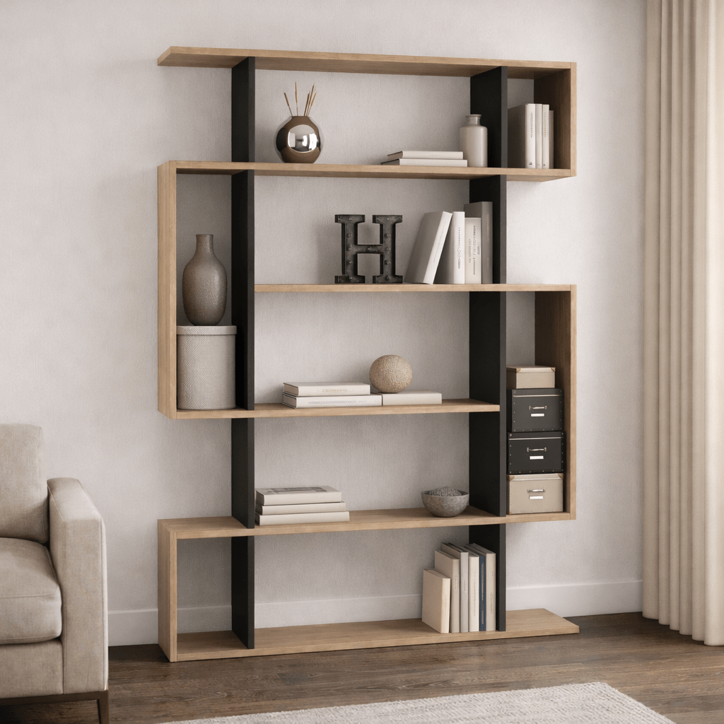 Boekenkast Mito Sonoma Eik Antraciet Melamine 110x161x25,5 cm