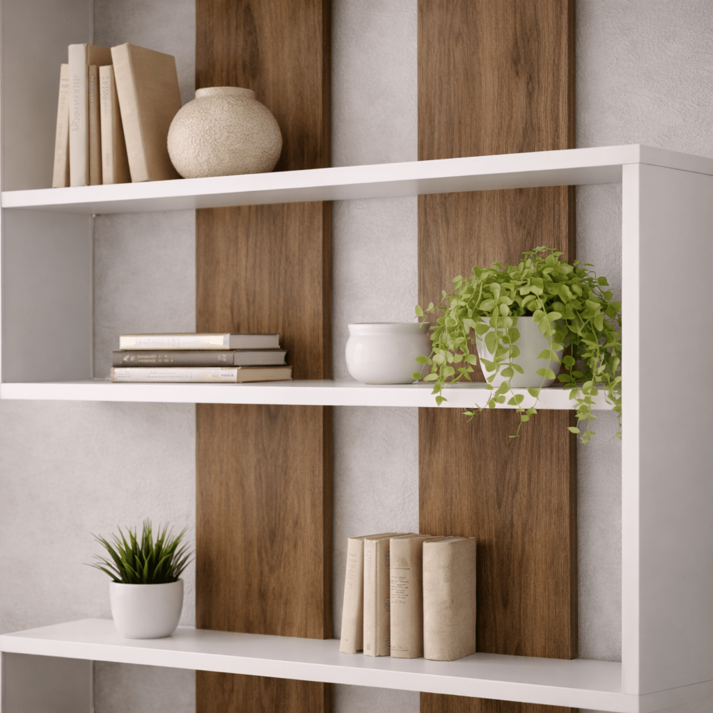 Boekenkast Rain Wit Walnoot Melamine 120x162x20 cm