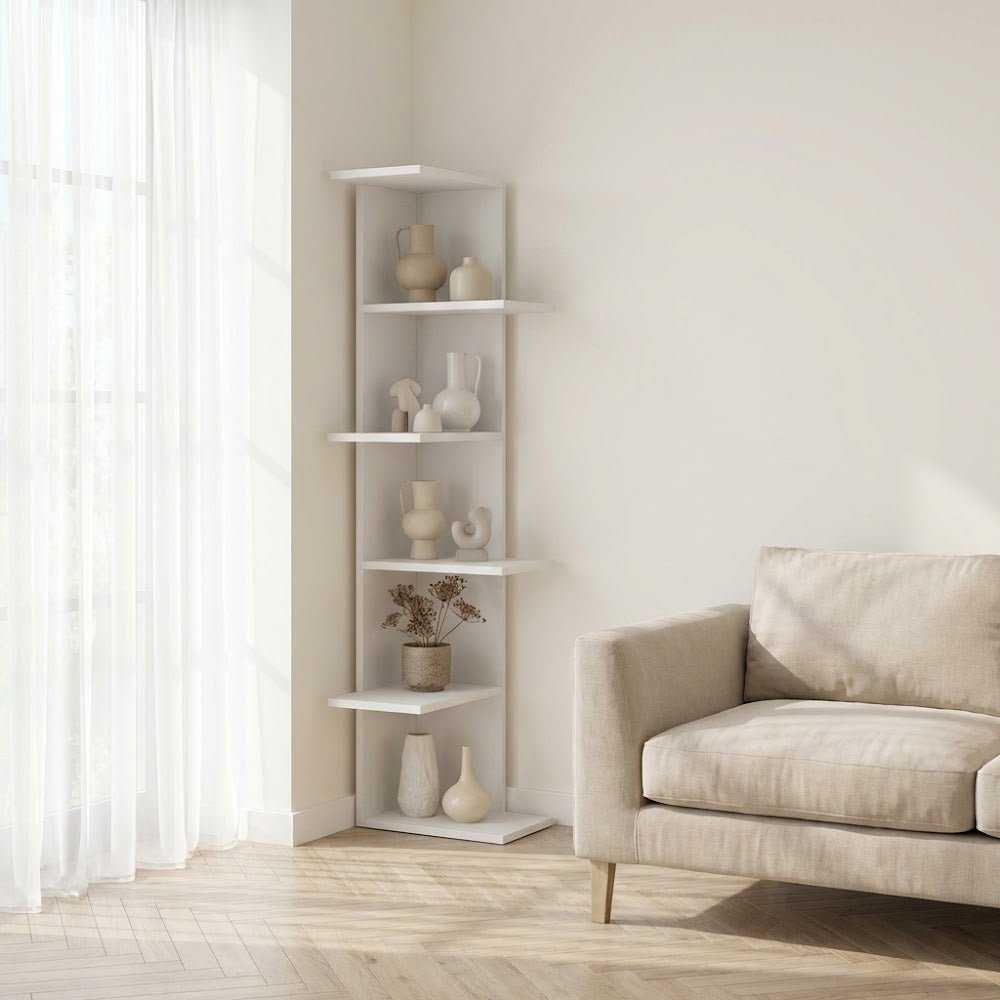 Boekenkast Saso Wit Melamine 37x141x24 cm