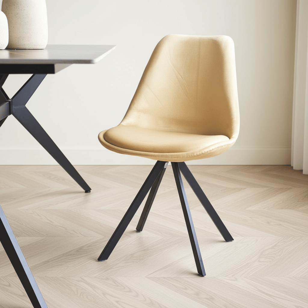 Eetkamerstoel Jace Velvet Beige - Zonder Armleuningen