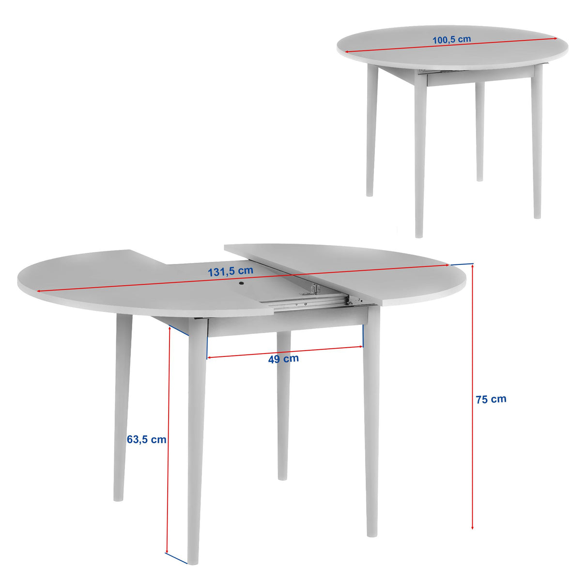 Eettafel Walnoot Melamine uitschuifbaar 100-130 cm - Vienna