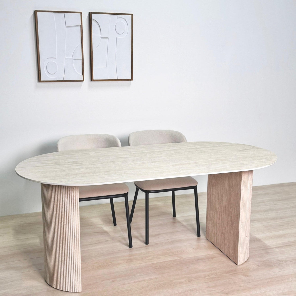 Eettafel Jimi 180x90 cm travertin beige