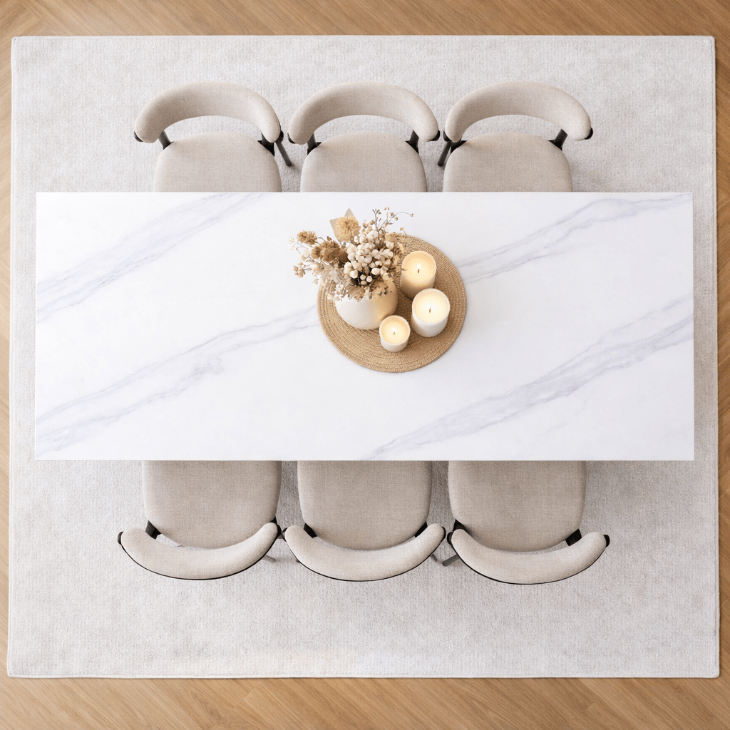 Eettafel Sintered Stone Marmerlook Wit - Jules