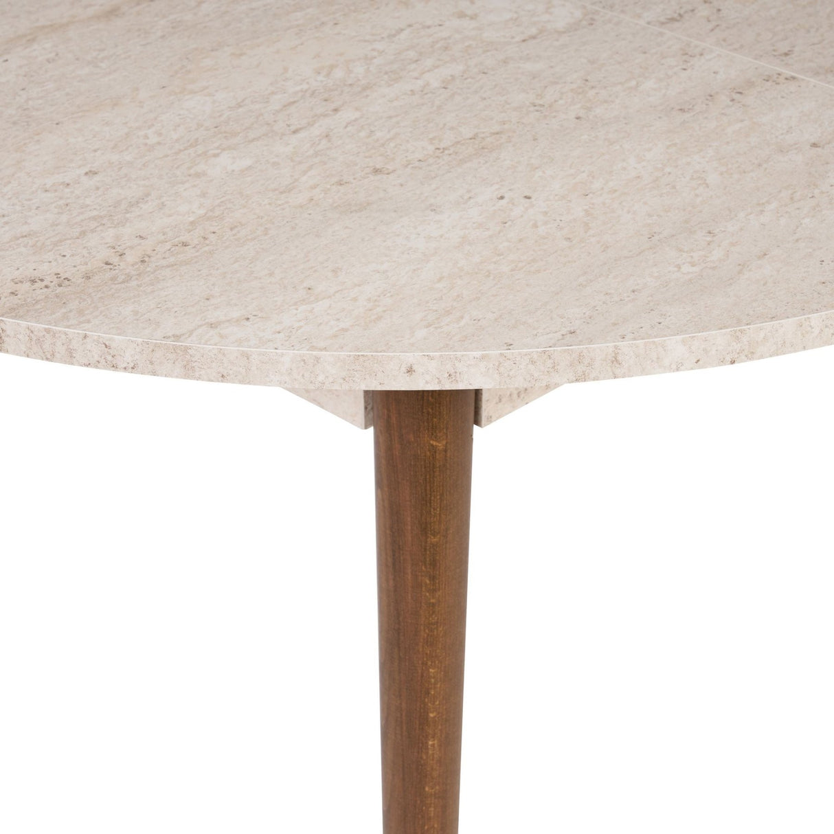 Eettafel Travertine en Walnoot Melamine uitschuifbaar 100-130 cm - Vienna