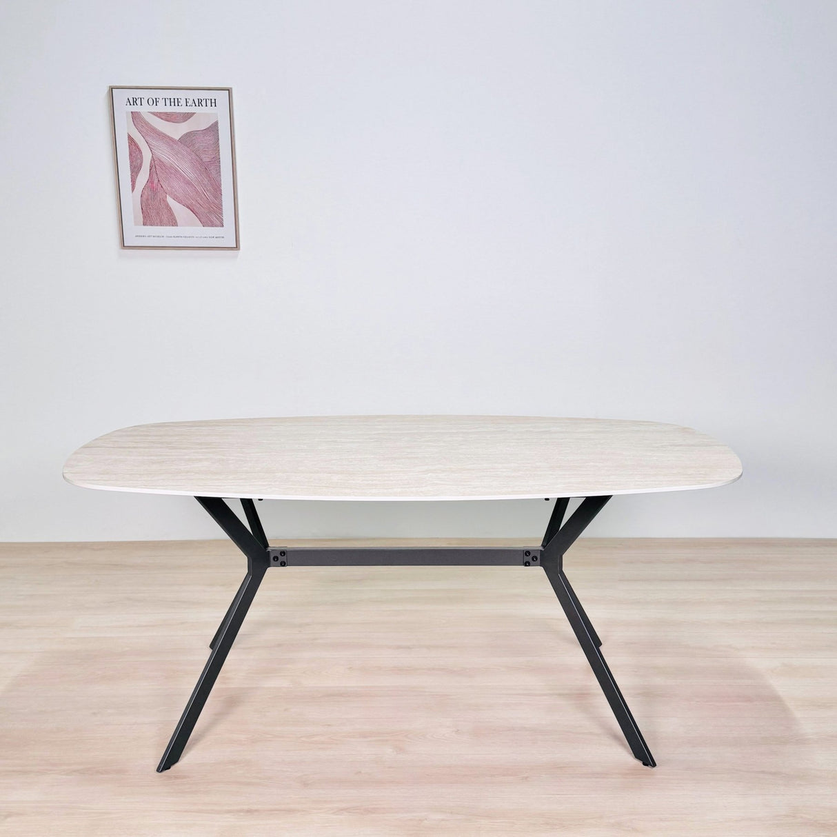 Eettafel Vesta Deens Ovaal Keramiek Travertinlook 180 cm