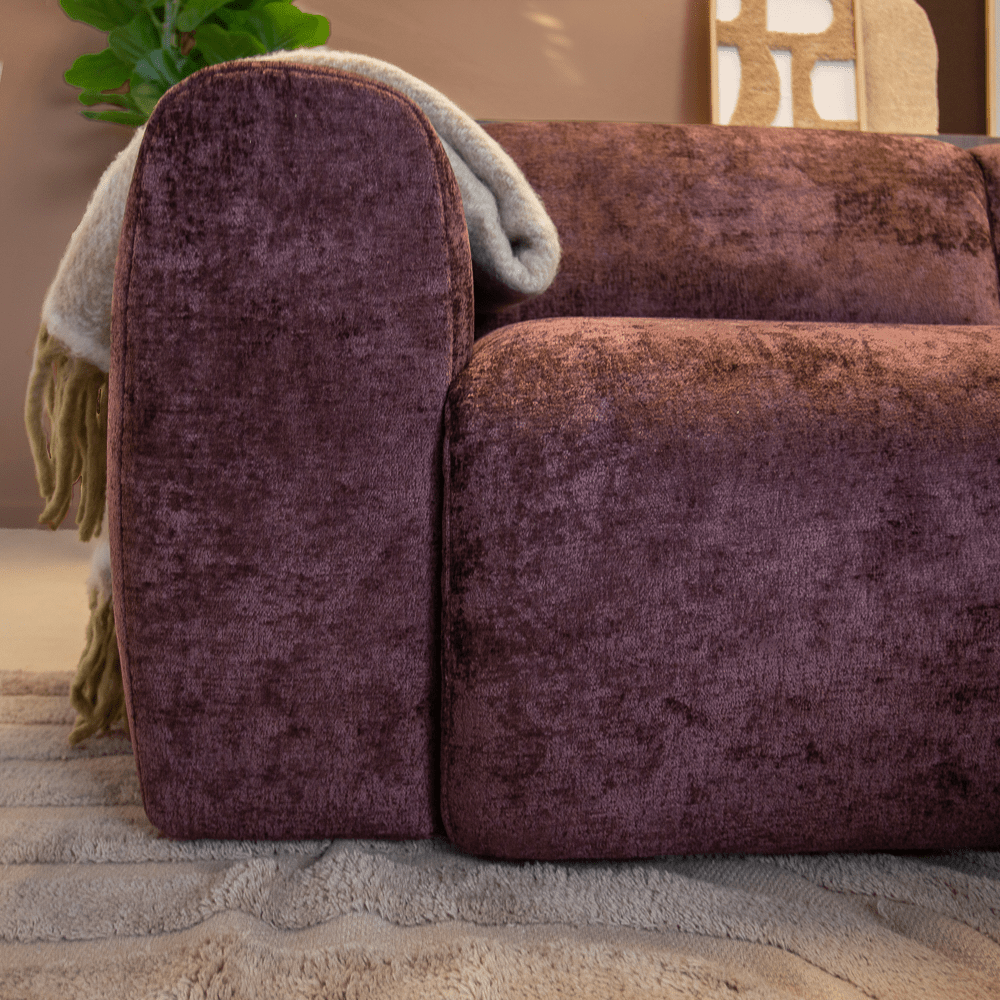 Banken-2-zits bank paars chenille stof - 195x85 cm - Shane-Dimehouse