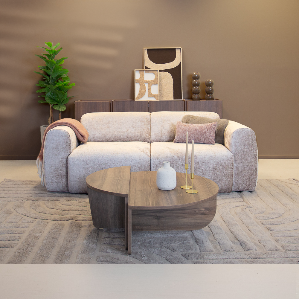2-zits bank zand chenille stof - 195x85 cm - Shane