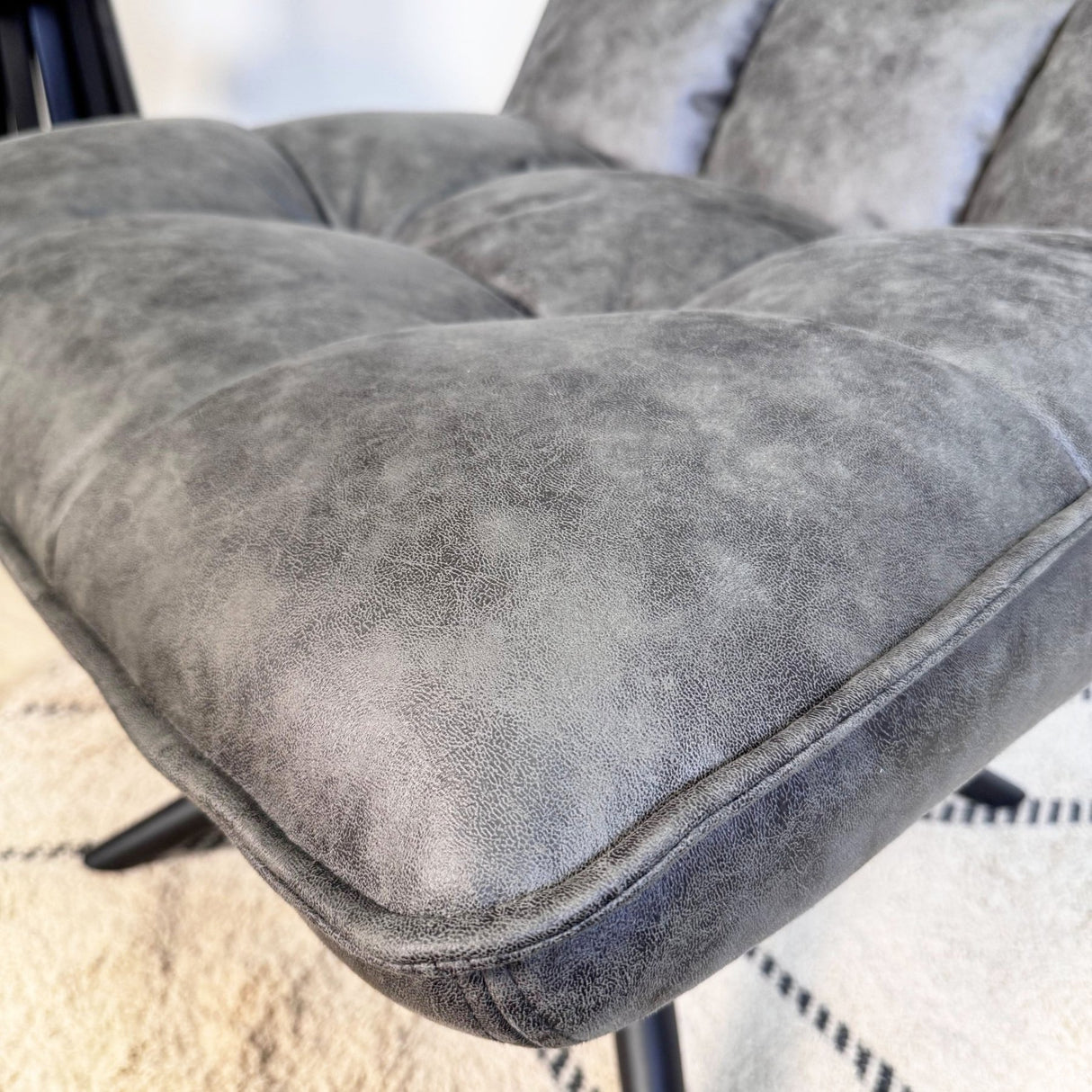 Draaifauteuil Yuki Antraciet Eco-leer 360° Draaibaar