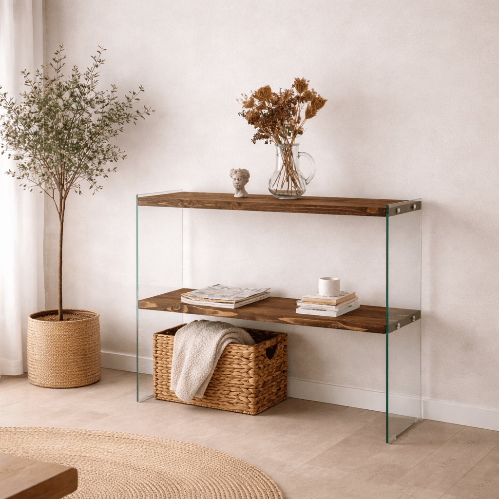 Kaptafels - Kaptafel Massief Grenenhout - Walnoot kleur - 90x80x30 cm - Venedik - Dimehouse