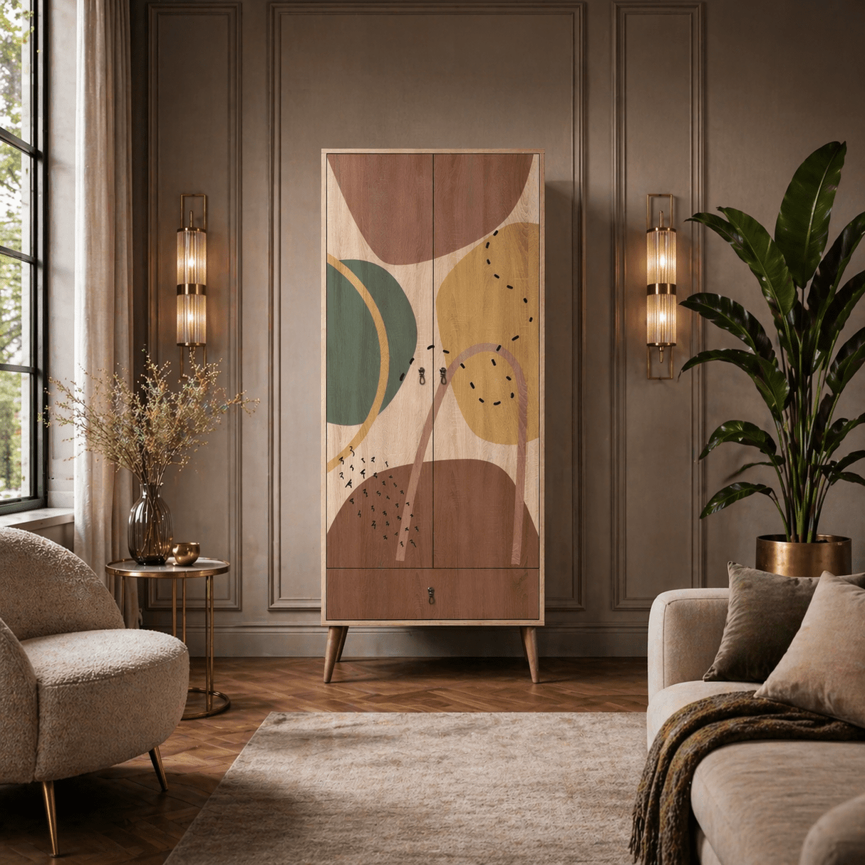 Kledingkasten - Kledingkast City Gardrop Multicolor Melamine 80x190x45 cm - Dimehouse