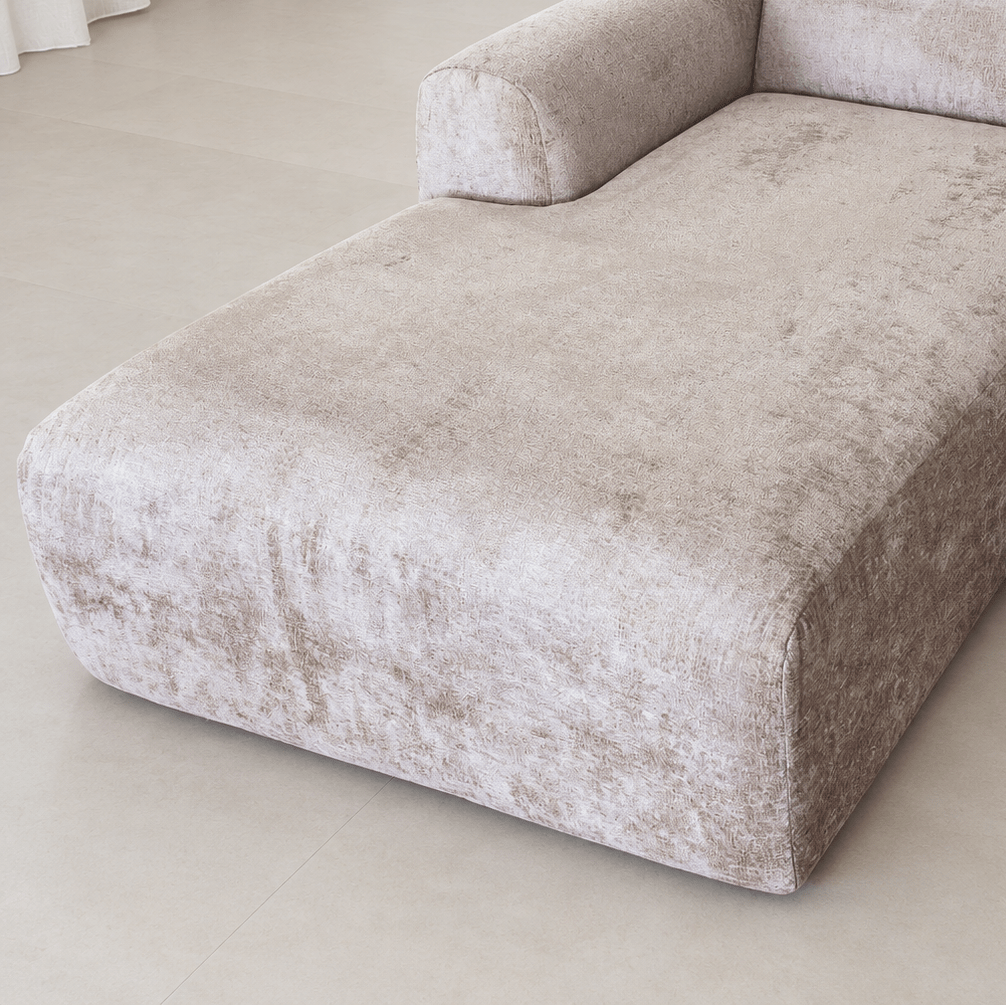 Banken-Hoekbank zand chenille stof - 270x165 cm - Shane - links-Dimehouse