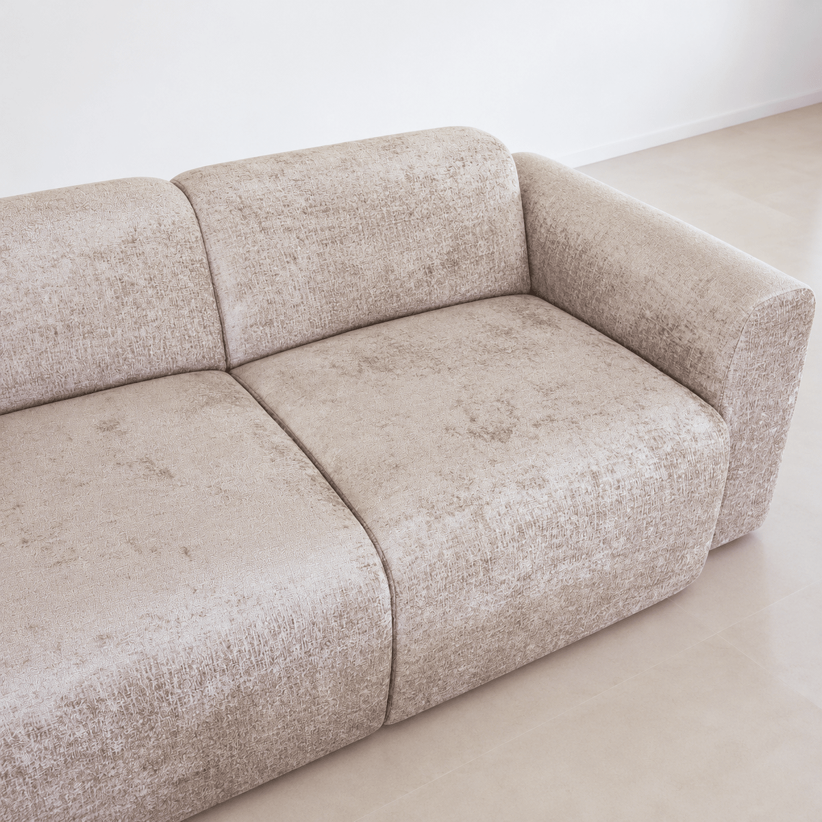 Banken-Hoekbank zand chenille stof - 270x165 cm - Shane - links-Dimehouse