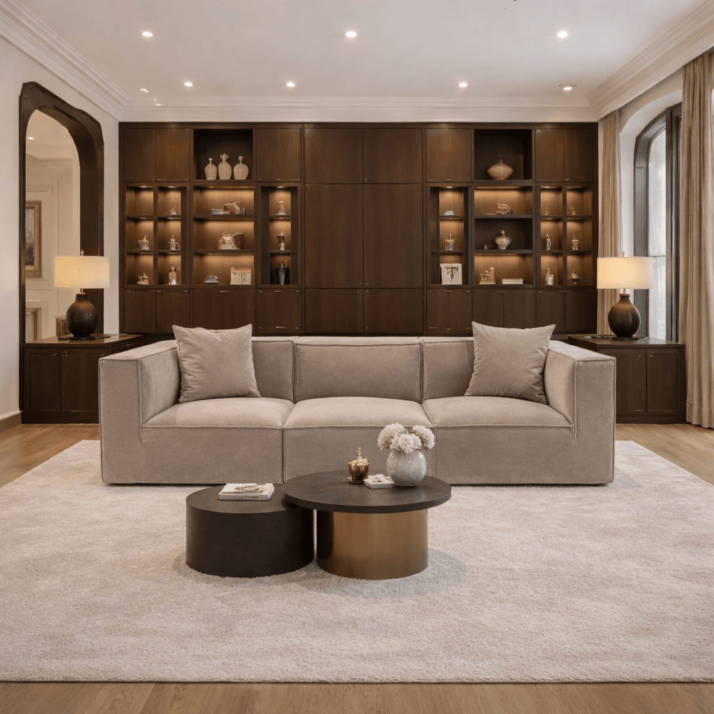 Banken - Modulaire XXL 3 - zits bank Sora 325 cm breed in Beige linnen - Dimehouse