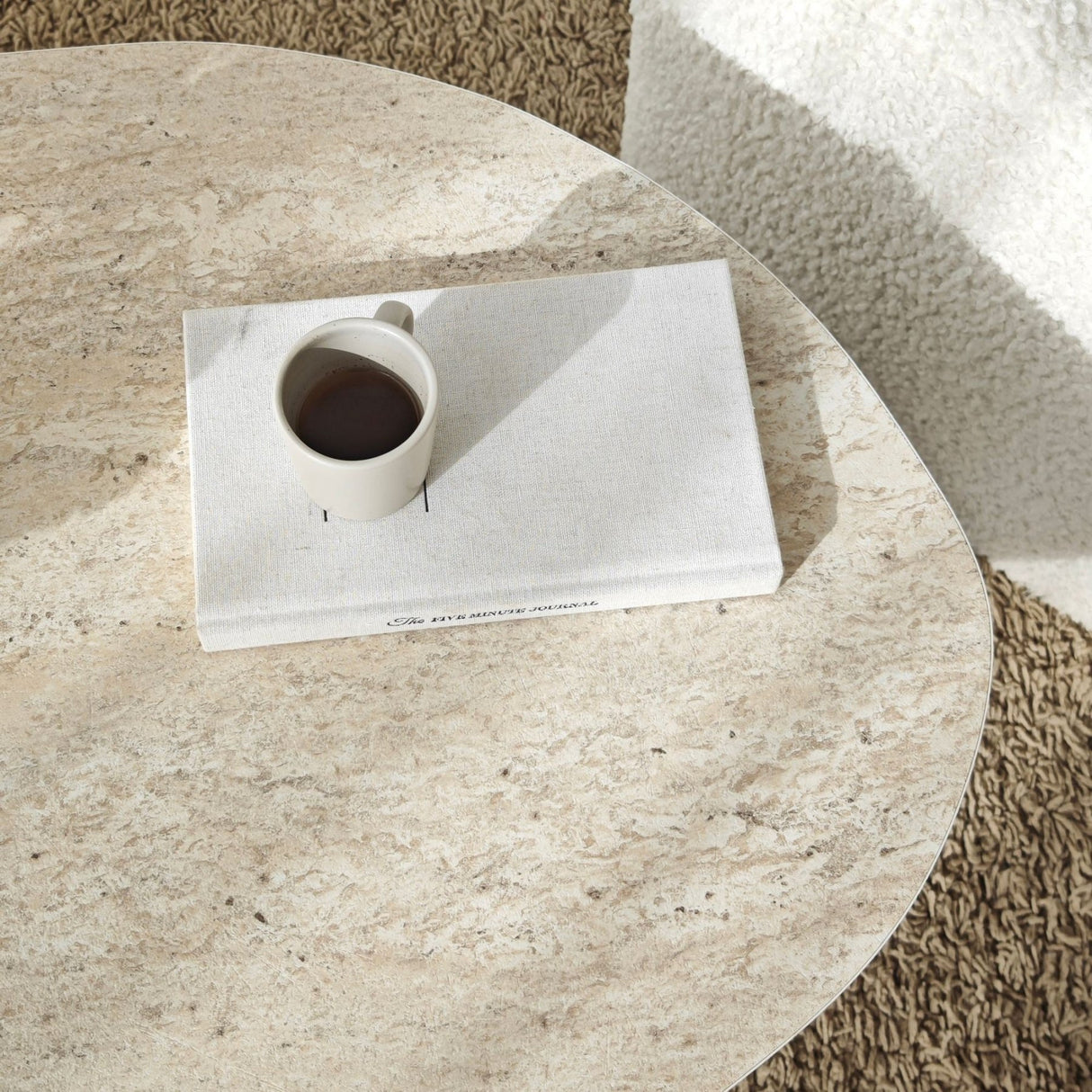 Organische Salontafel Walnoot met Traverin Melamine - 105x65 cm - Rack