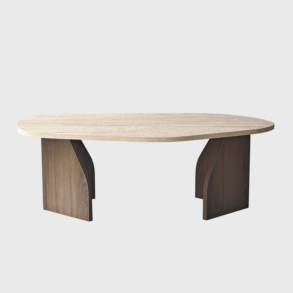 Organische Salontafel Walnoot met Traverin Melamine - 105x65 cm - Rack