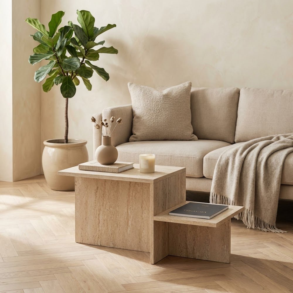 Salontafel travertin melamine Eterna 80 x 40 cm