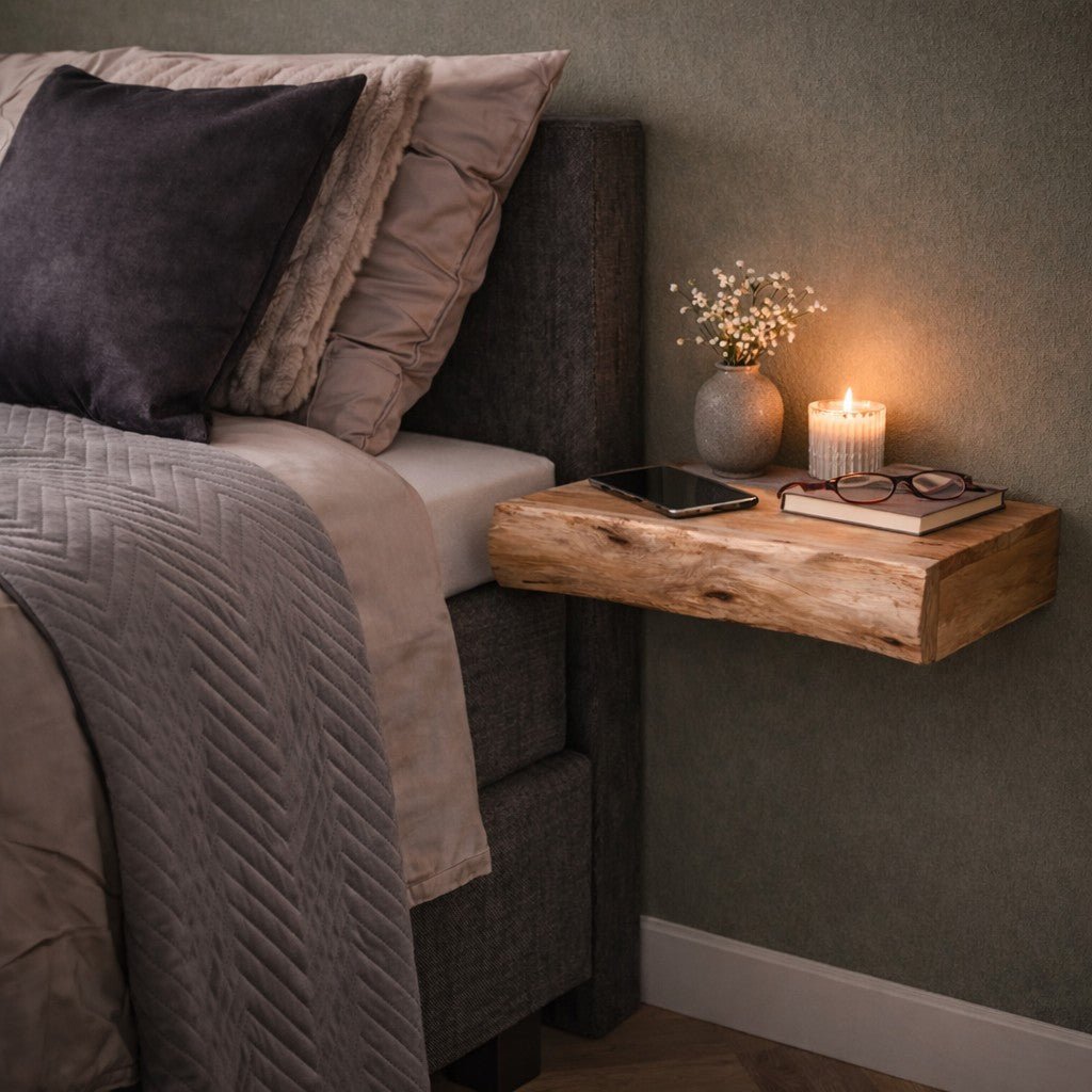 Set van 2 Zwevende Nachtkastjes Acaciahout Freya Groot