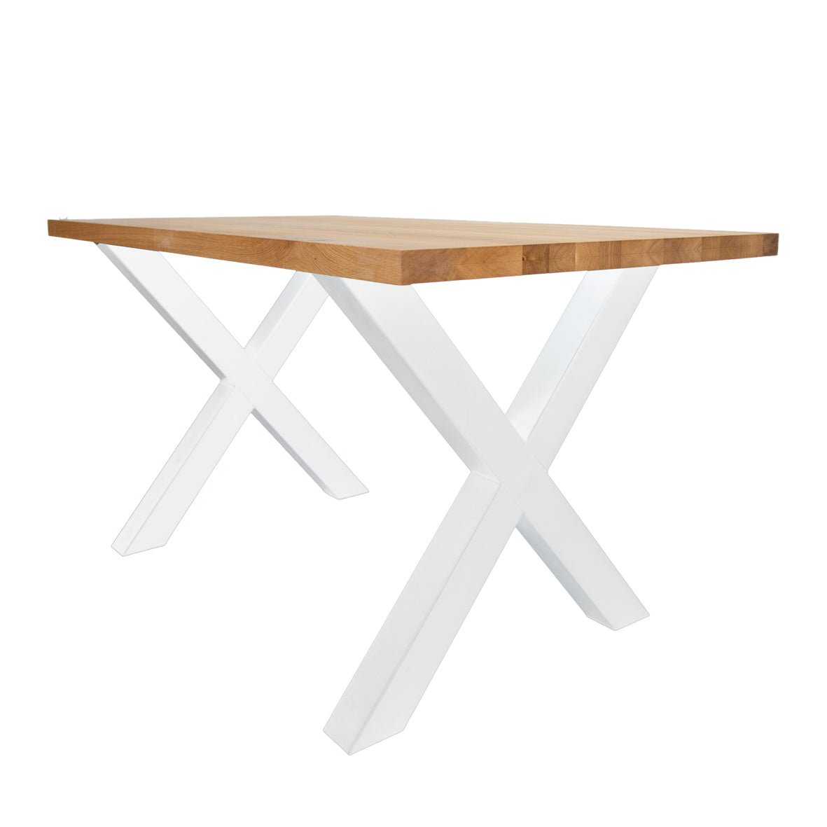 Eettafel Rover Eikenhout X-poot Wit