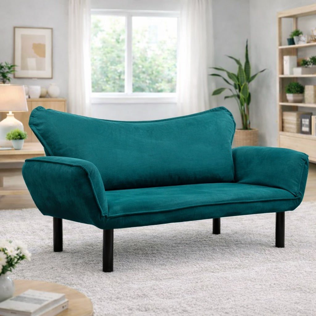 Banken - Slaapbank Petrol Blauw Velvet - twee persoons - Chatto - Dimehouse