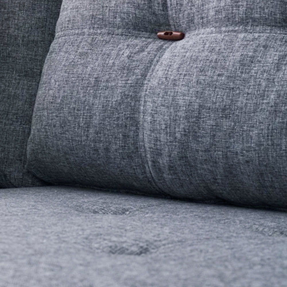 Slaapbank lichtblauw stof - XL 280x206 cm - met wielen - Links - Manama